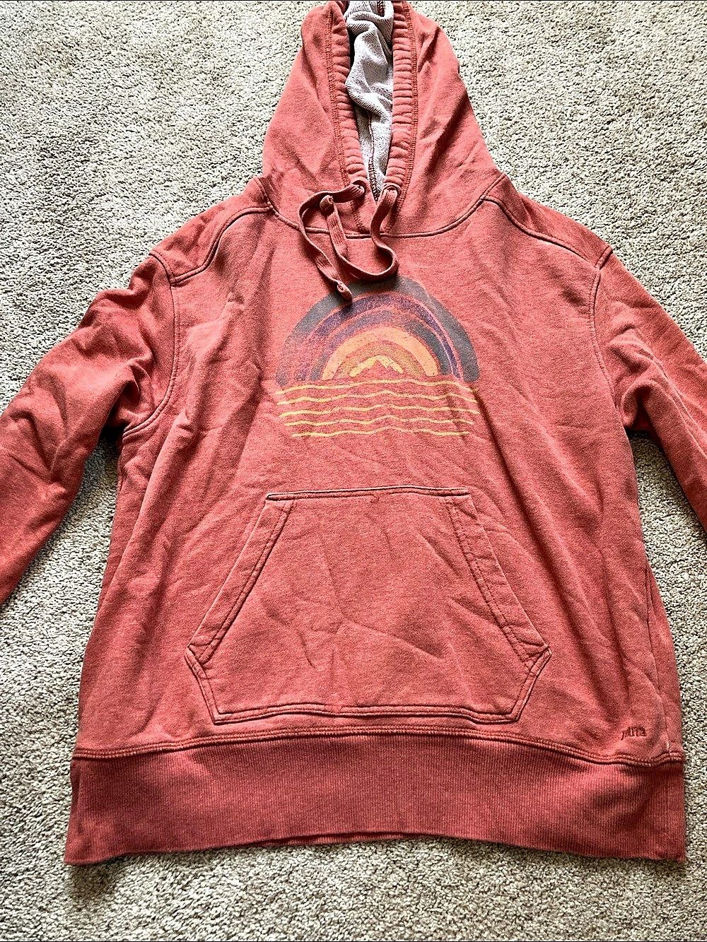 prAna Graphic Hoodie Pink Size Medium
